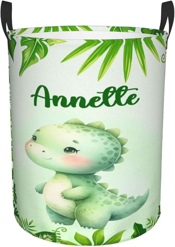 Personalized Dinosaur Laundry Basket For Baby Kids Boys Girls Adult Custom Hamper Basket With Name For Bathroom Bedrooms Collapsible Baby Laundry Basket, Dirty Clothes Hamper With Handles