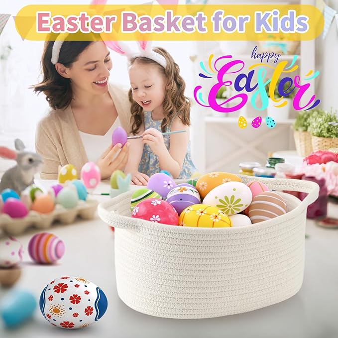 Woven Burr Basket with Handles – Perfect for Valentine's Day, Birthdays & Special Occasions, Black Decorative Storage Container for Gifts, Toys, or Essentials
