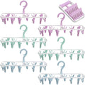 Suwimut 6 Pack Clothes Drying Rack, Small Folding Portable Underwear Hangers with 12 Clips, Plastic Laundry Clip and Drip Drying Hanger with 360° Rotatable Hook for Socks Towels Bras Clothes Gloves
