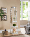 Kings Brand Furniture Entryway Coat Rack with Storage Shelves & Drawer, White