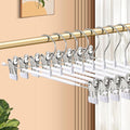 10 Pack 12Inch Heavy Duty Pants Skirt Hangers with Clips,Metal Trousers Hanger for Jeans White Non Slip Women Shorts Hangers Saving Space Clothing Hanger for Adult,Men,Children,Kid,Baby