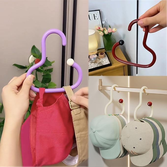 6PCS Bra Hanger for Thick Plastic Closet, Tank Top Organizer 6 Heart Hooks Capacity Space Saving Hanger Closet Organizers and Storage for Tank Top, Hats, Scarf etc. (Multi Heart,6)