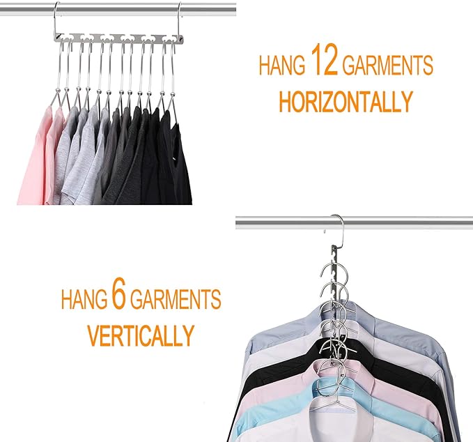 GEFTOL Space Saving Hangers Metal Hanger Magic Cascading Hanger Closet Clothes Organizer(4 Pack)