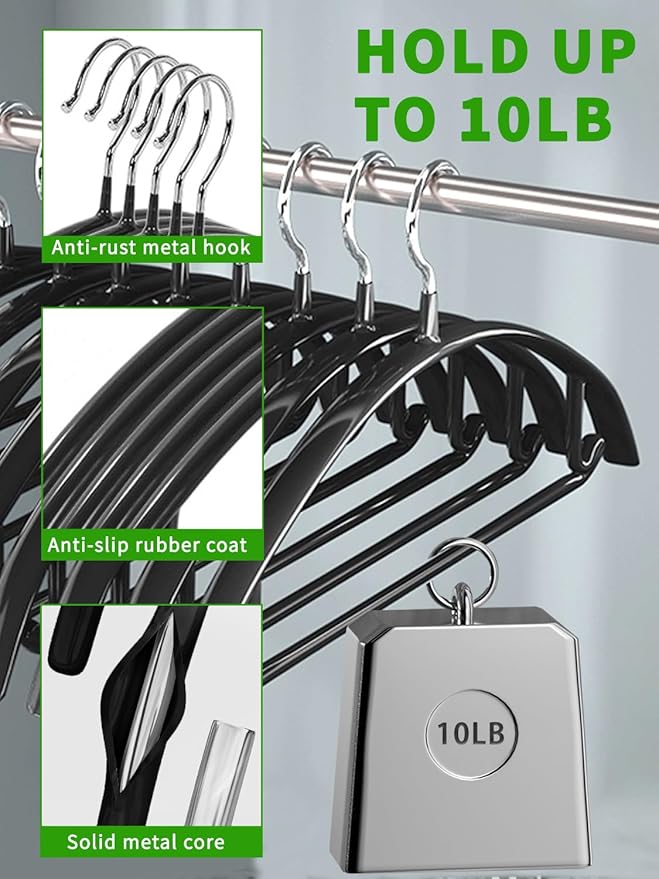 SLMT Sweater Hangers No Shoulder Bump Metal Coat Hangers Non Slip Clothes Hangers for Closet (20 Pack)