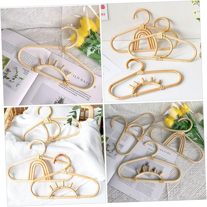 Children Hanger Rattan Baby Hangers Baby Closet Hangers for Nursery for Closet Rattan Mini Skirt Clothes Toddler Manual Ledge