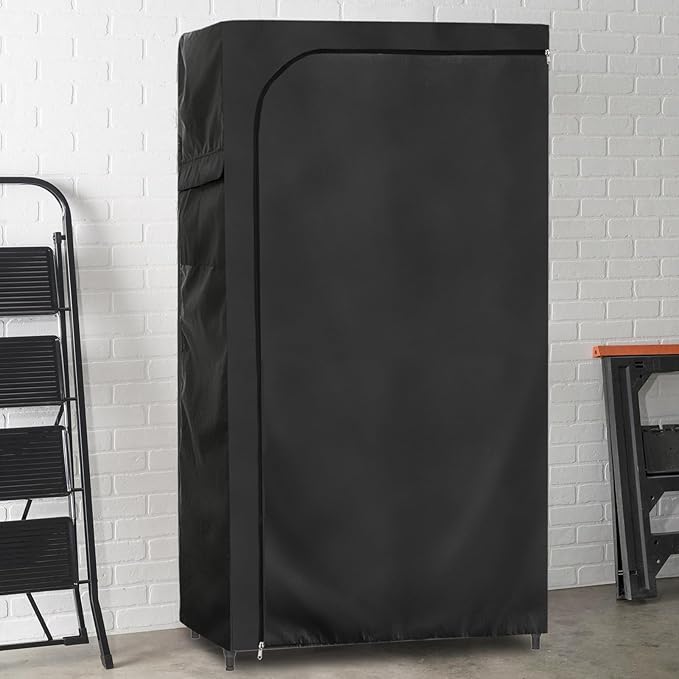 Rileytee Wire Shelf Cover,Heavy Duty 600D Dustproof Waterproof Shelf Covers for Wire Shelving,Outdoor Storage Rack Cover for Wire Rack with Zipper,Black,36"W x 18"D x 72"H