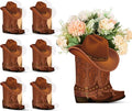 Domensi 8 set Western Cowboy Boots Flower Boxes Centerpiece Boot Shape Box Decorations Western Theme Party Boot Gift for Cowboy Cowgirl Birthday Party Baby Shower Wedding Supplies(Brown,Classic)