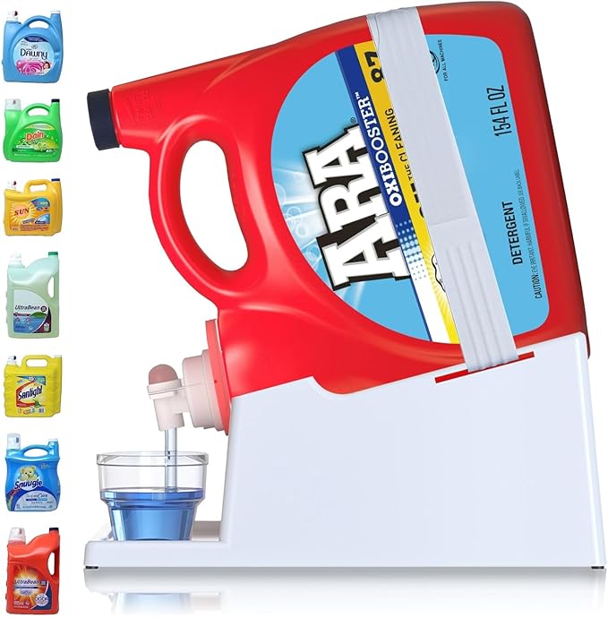 Skywin Efficient Liquid Detergent Holder and Organizer -1 Pack Soap Cup Storage Tray - Drip Tray - Laundry Detergent Dispenser Pedestal (White, 1)
