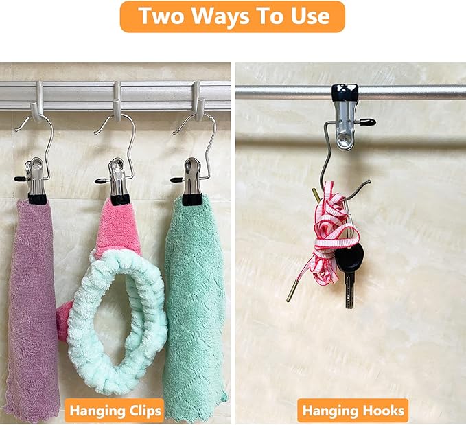 Boot Hangers for Closet, 40 Pack Hanging Clips Hook Clothes Pins for Laundry, Hanger Clips Towel Clips Boot Organizer for Home and Travel, Clothespins Clip Hangers for Pants Hats Socks Gloves