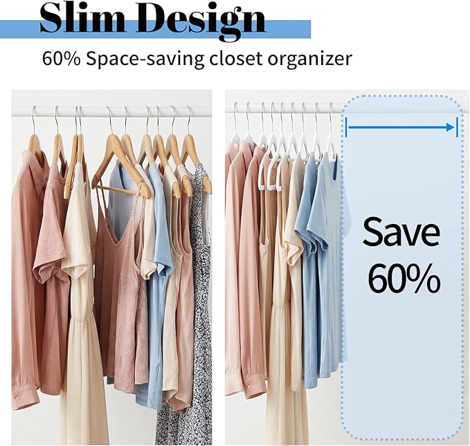 Smartor White Velvet Hangers 20 Pack, Space Saving Clothes Hangers with Tie Bar, Non-Slip Felt Hanger with Shoulder Notches, Heavy Duty Suit Hanger for Coat, Shirt, Pants, Dress