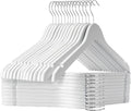 White Wooden Hangers - 20 Pack - Durable & Ideal for Everyday Use & Wedding