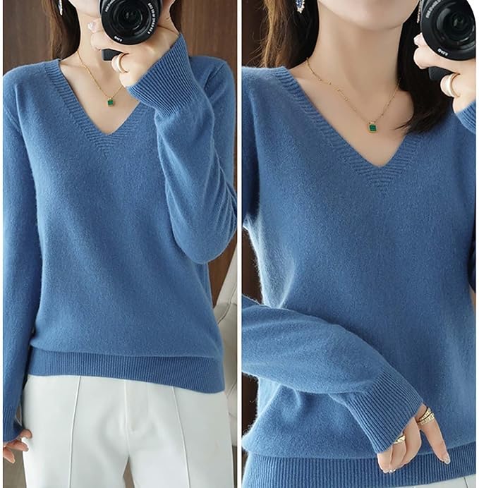 Merino Wool Cashmere Sweaters for Women 2025 Oversized Soft Sweater Long Sleeves Casual Loose Pullover Knitted Tops