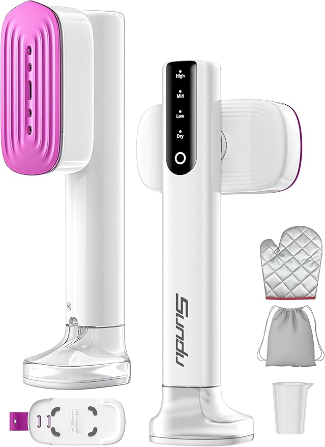 Travel Steamer for Clothes,15s Fast Heat-up Portable Iron,35mins Runtime & 180ml Large Tank,25g/min Steam,Ceramic Panel,1.8m power cord,Wrinkle Remover for Travel, Home, Office(White)
