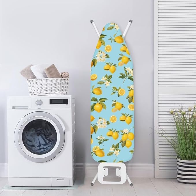 Flashideas Lemon Print Iron Board Cover 15x54 Inch Standard Ironing Board Cover with Elastic Edge, Cute Home Decoration Table Top Ironing Board Cover