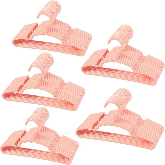 120 pcs Pink Baby Nursery Closet Hangers,Non-Slip Laundry Infant Pant Hanger for Newborn Clothes,Ultra-Thin Child Coat Hanger for Girl Boy Toddler Kids