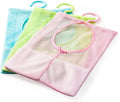 Yueton 3pcs Colorful Hanging Mesh Bag Set - Shower Storage Organizer with Clothes Clip Collection