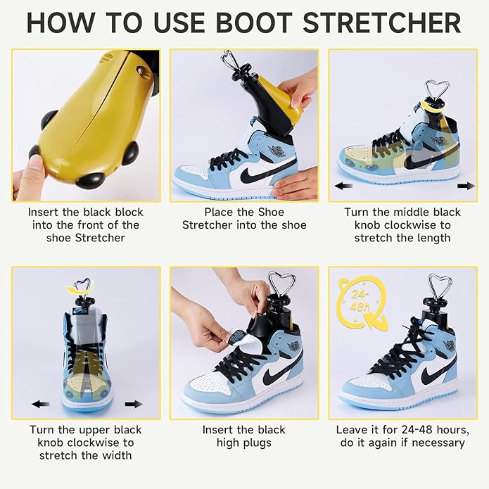 Shoe Stretcher Men, Women Leather Boot Stretcher for Wide Feets, Shoe Tree Adjustable Boot Widener Stretcher