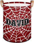 Spider Wed Personalized-Laundry-Hamper-Basket for Kids Custom Name Collapsible Storage Organizer Bin Dirty Clothes Toys Hamper for Boys Nursery in Laundry, Bedroom, Bathroom