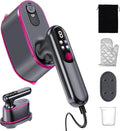 Portable Handheld Travel Steamer for Clothes, 2-in-1 Steamer & Iron 4 Modes LCD Display, Garment Steamer 1200W 15S Fast Heat-up 180ml Tank for 20Min Penetrating Steam Wrinkle Removal, 100-120V