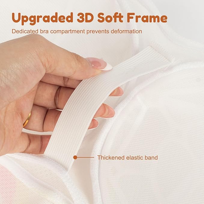 3 Pack Bra Washing Bags for Laundry, Silicone Bra Bags for Laundry With Zipper, Bear Pattern, Lingerie Bag, Anti Deformation Washing Bag(Fits A-C Cups)