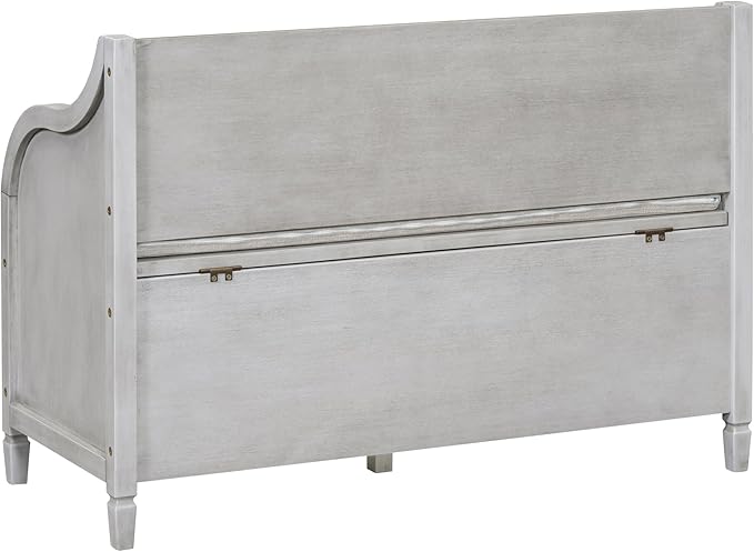 42" Rustic Storage Bench Entryway Bench Shoe Cabinet Ottoman with Safety Hinge, Removable Seat Cushion & Hidden Storage Space for Hallway Entryway Living Room Mudroom End of Bed (Gray Wash)
