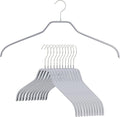 Mawa by Reston Lloyd Silhouette Series Non-Slip Space Saving Clothes Hanger for Shirts and Dresses, Style 41/F, Set of 12, Silver