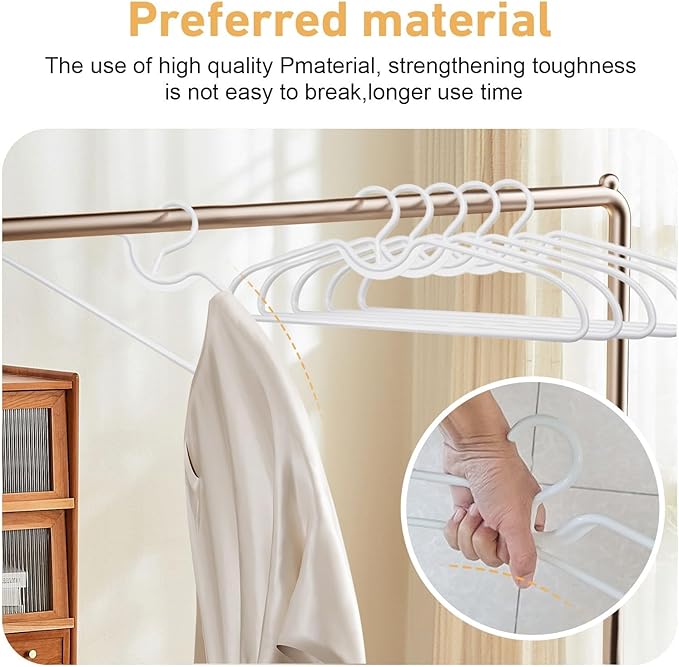 10/20Pcs Short Neck Anti-Slip Plastic Clothes Hangers, Save Vertical Space Hangers, No Shoulder Bump Suit Hangers for Shirts Blouses Dresses Jackets Closet Organization (10)