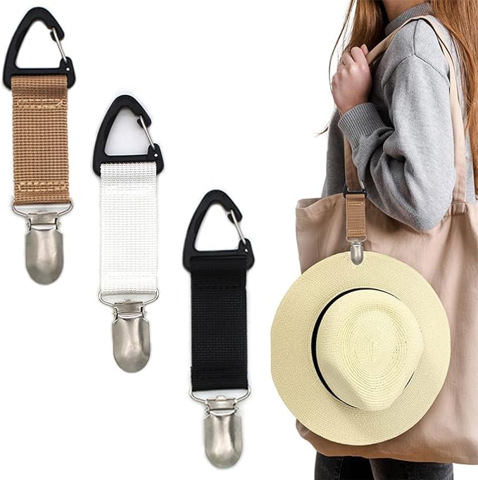 DRESHOW Elastic Hat Clip for Travel - Hat Holder for Bags Luggage Backpack, Outdoor Travel Accessory Travel Hat Clip