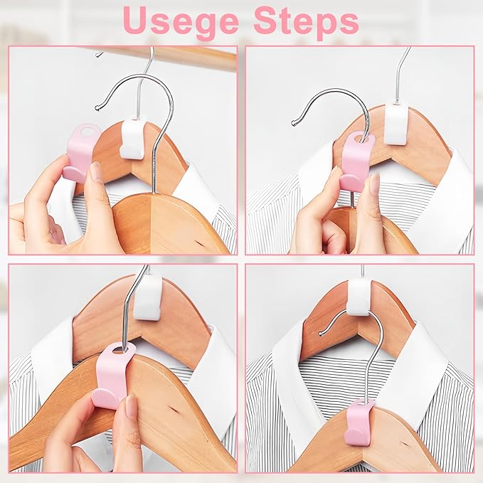 50 PCS Space Saving Hanger - Clothes Hanger Connector Hooks, Stacking Space Saver, Plastic Closet Organizers and Storage Extender for Heavy Duty Hangers Connection (50, Multicolor)