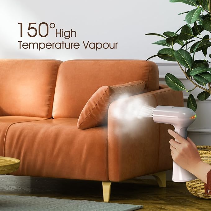 Handheld Garment Steamer - 1000W Portable Travel Steamer, 20s Rapid Heat-Up, 0.8kg Lightweight Fabric Iron with 302°F Dry Steam for Home and Travel, 220ml, White