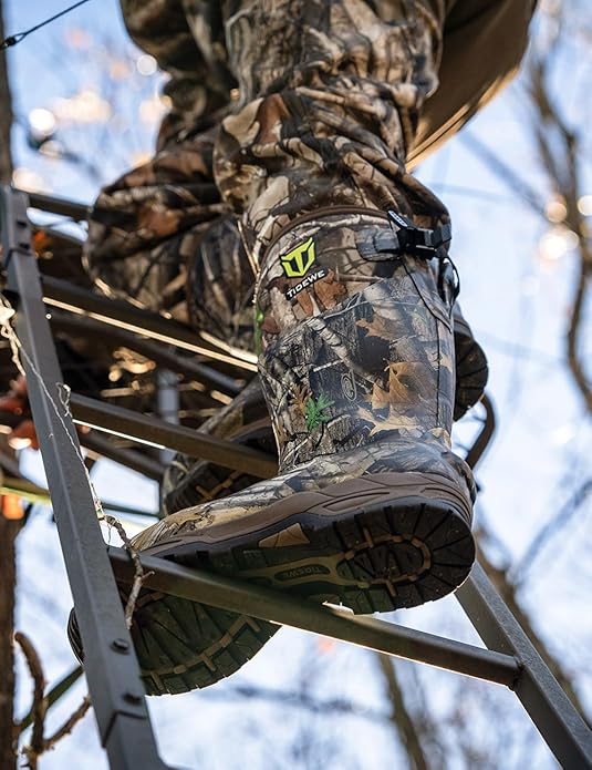 TIDEWE Rubber Hunting Boots, Waterproof Insulated Next Camo G2 Warm Rubber Boots with 7mm Neoprene, Sturdy Outdoor Hunting Boots for Men (800g Insulated & Standard, Size 6-14)