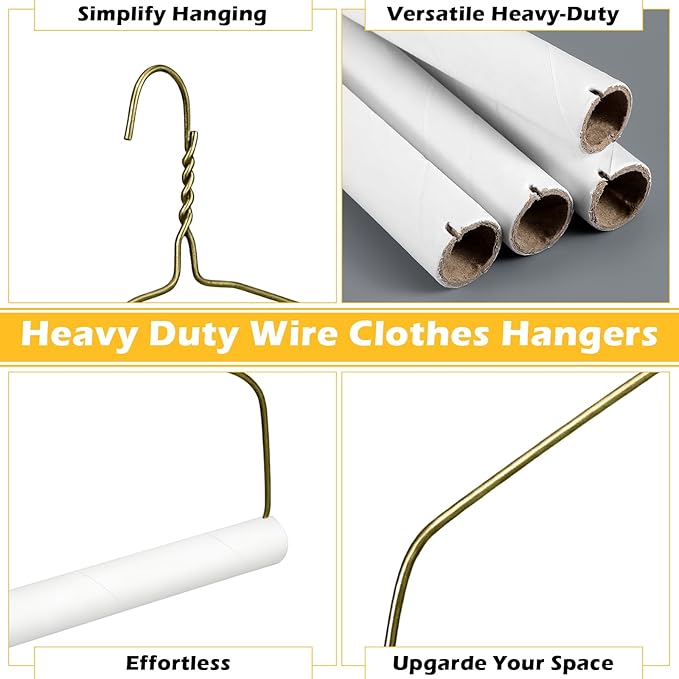 5 Sets Dry Cleaner Hangers 18" Drapery Hanger and Tubes Tablecloth Hangers Blanket Hanger Drapery with Strong 10.5 Gauge Wire for Heavy Items