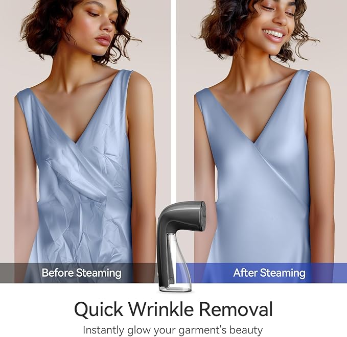 HiLIFE Steamer for Clothes, 1100W Clothes Steamer, Fast Wrinkle Removal with Large 300ml Tank, Ideal for All Fabrics, Easy to Use, Compact and Portable Travel Garment Steamer