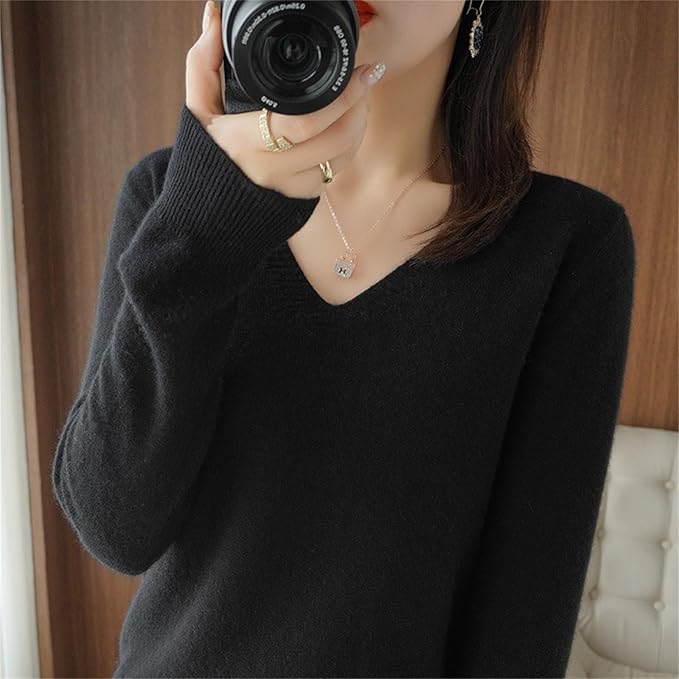 Merino Wool Cashmere Sweaters for Women 2025 Oversized Soft Sweater Long Sleeves Casual Loose Pullover Knitted Tops