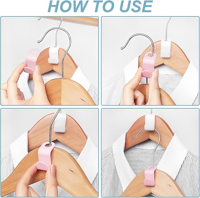 50 PCS Space Saving Hanger - Clothes Connector Hooks, Stacking Space Saver, Plastic Closet Organizers and Storage Extender for Heavy Duty Cascading Connection (White)