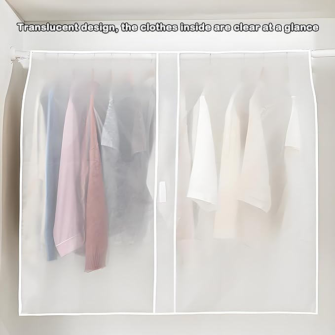 Clothes Rack Cover - Garment Rack Cover, Clothes Covers Protecting Dusts, Clear Garment Bags for Hanging Clothes, Closet Cover for Open Closet (XX-Large - 51.2"W x 47.2"H)