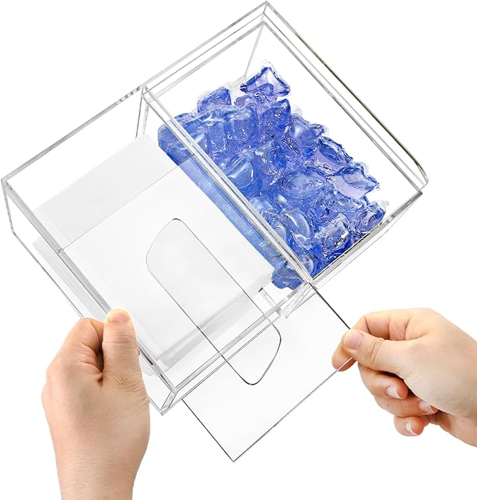 TOPZEA Dryer Sheet Holder, Clear Acrylic Laundry Organizer, 2 in 1 Dryer Sheet & Pods Container Dispenser with Label & Drawer, Storage Box for Laundry Room Organization, Dishwasher Pod, Clothespins