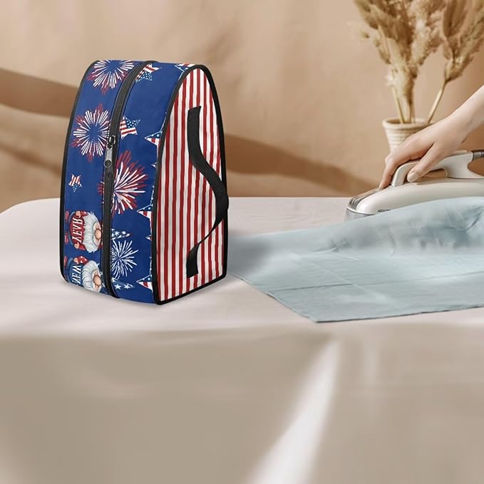 New Year Gnome Steam Iron Storage Bag for Travel or Storage Colorful Easy to Clean Clothes Iron Storage Case Universal for Most Iron