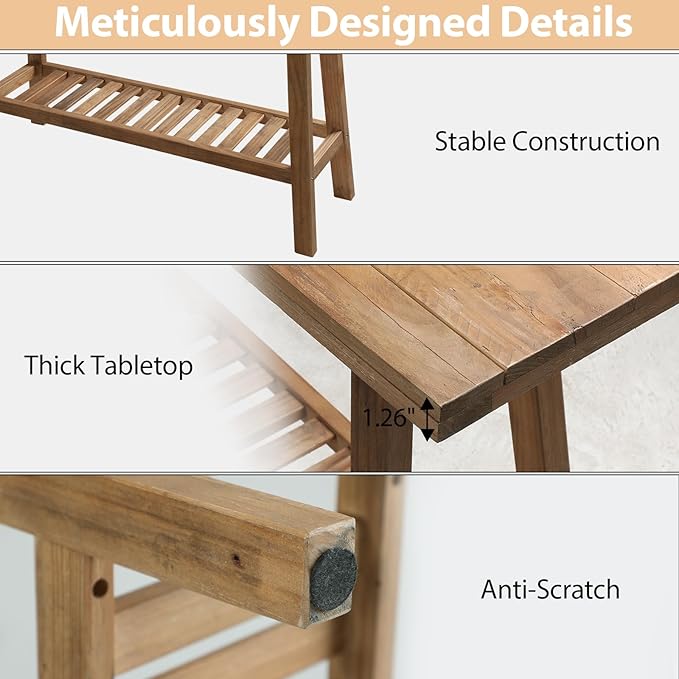 Reclaimed Solid Wood Bench-43.3" Farmhouse Entryway Bench with Storage Shelf, Narrow Rustic Bench for Hallway, Kitchen, Bedroom, Dining