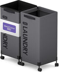 Caroeas Next-Gen 105L Matel Frame Laundry Basket with wheels, Clothes Hamper For Laundry Room (105L,Grey,2Pack)