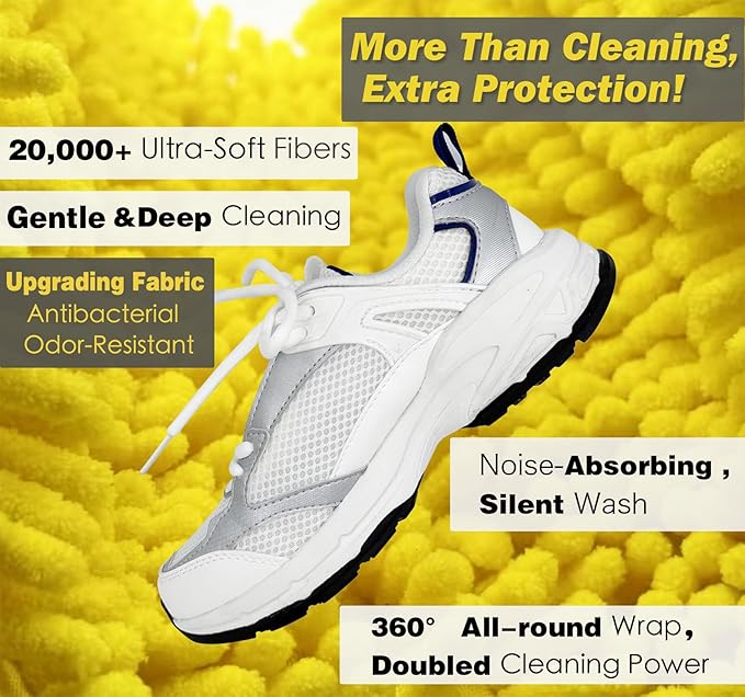 Shoe Washing Machine Bag,Laundry Shoe Bag for Washer and Dryer,Reusable Shoe Cleaning Bag for Sneakers,Tennis Shoes,With Self-locking Zipper, Microfiber Inside,Include Shoe Bag