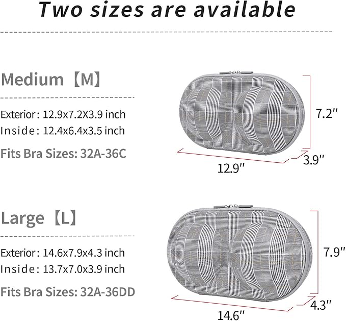 Bra Case Premium Lingerie Travel Bag Zip Underwear Organizer Bag for A-C Cup (Swallow Gird, Yellow)