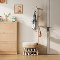 AQIMUELE Shoe Bench Entryway,Coat Rack with Shoe Storage, Coat Rack and Shoe Rack, Wooden Narrow Shoe Bench(Natural)