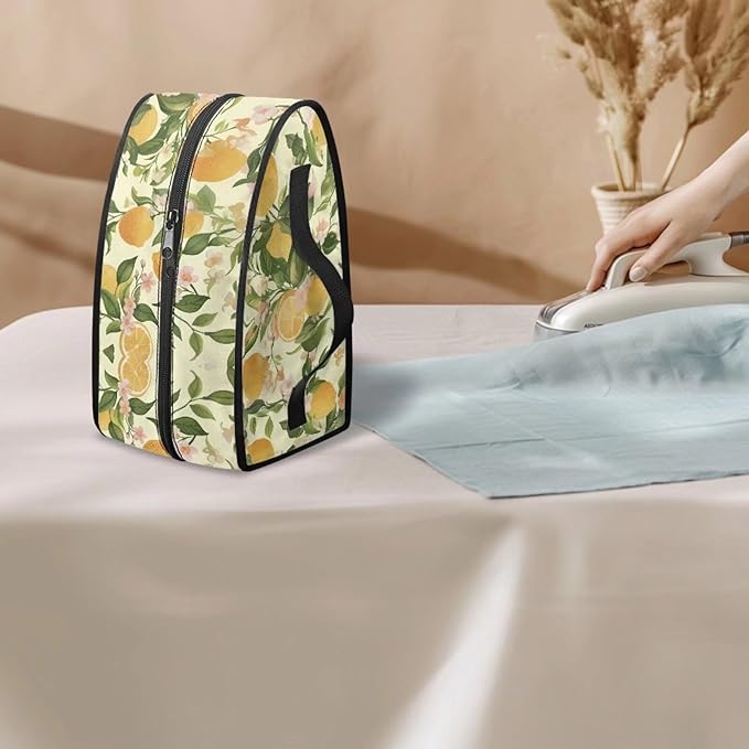 Lemon Leaves Iron Carrying Storage Bag Iron Portable Bags for Travel Universal for Most Iron Iron Protective Cover with Zipper Closure,Dustproof & Easy to Carry