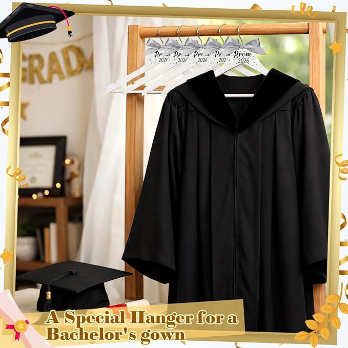 Graduation Prom 2026 Hanger Gift White Bow Glitter Hanger with Diamond Class of 2026 Graduation Gift Congrats Grad Favor Graduate Congratulation Ceremony Keepsake