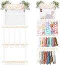 POVETIRE Headband Holder Hair Bows Organizer for Girls, Hair Accessories Display Storage Wall Hanging Decor for Baby Nursery Toddler Baby Room Base