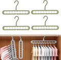 9 in 1 Smart Hanger, Upgrade Space Saving Hanger, 9 Holes Rotate Anti-Skid Folding Hangers with Multifunction Space Saving, for Heavy Clothes, Multiple Shirt, Shirts Pants (4pcs-Green)