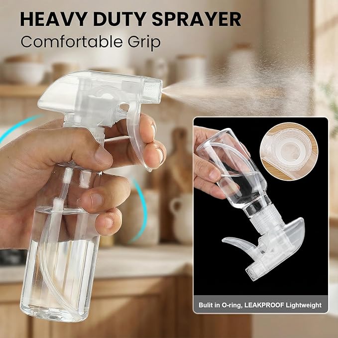 Spray Bottles 4oz/120ml Small Spray Bottle for Hair Plastic Mist/Stream Spraying Heavy Duty Empty Spray Bottles for Cleaning Solutions, Plants 2 Pack