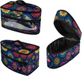 Blue Boho Mandala Print Steam Iron Case Portable Travel Iron Organizer Handheld Steamer Holder with Handle Waterproof Travel Accessories, Case Only