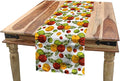 Ambesonne Fruits Table Runner, Apple Harvest Themed with Fruit and Leaves Illustration Autumn Season, Dining Room Kitchen Rectangular Runner, 16" X 120", Burnt Sienna and Yellow